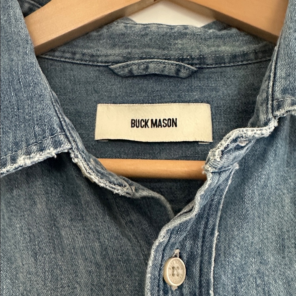 Buck Mason Twelve-Month Denim Vintage One-Pocket Shirt